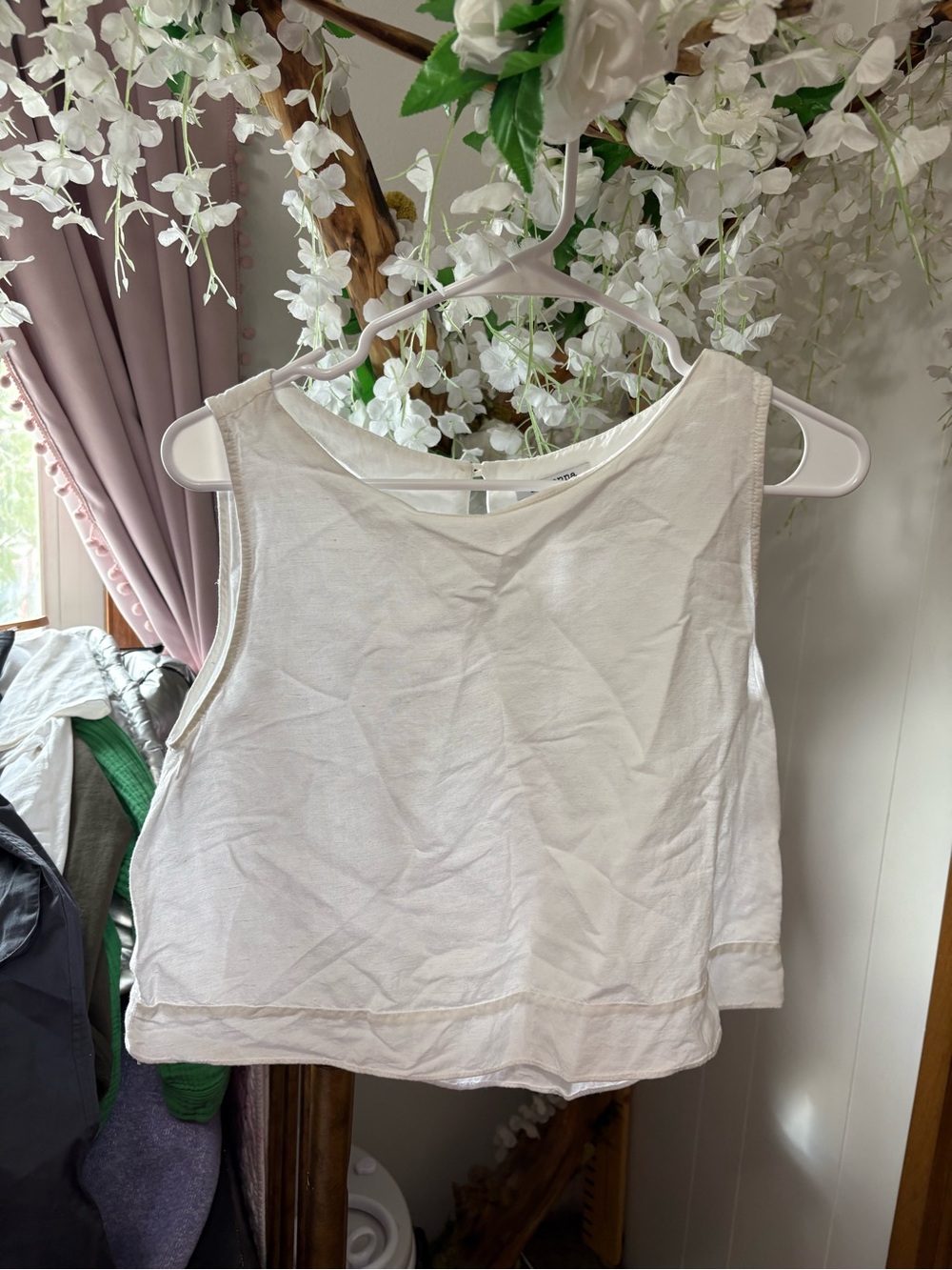 Amanna Classic White Linen Sleeveless Tank Top